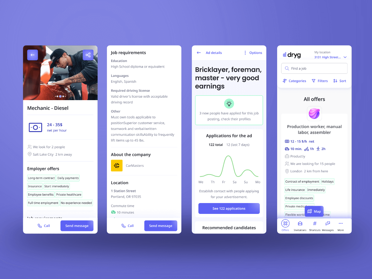 Dryg app view