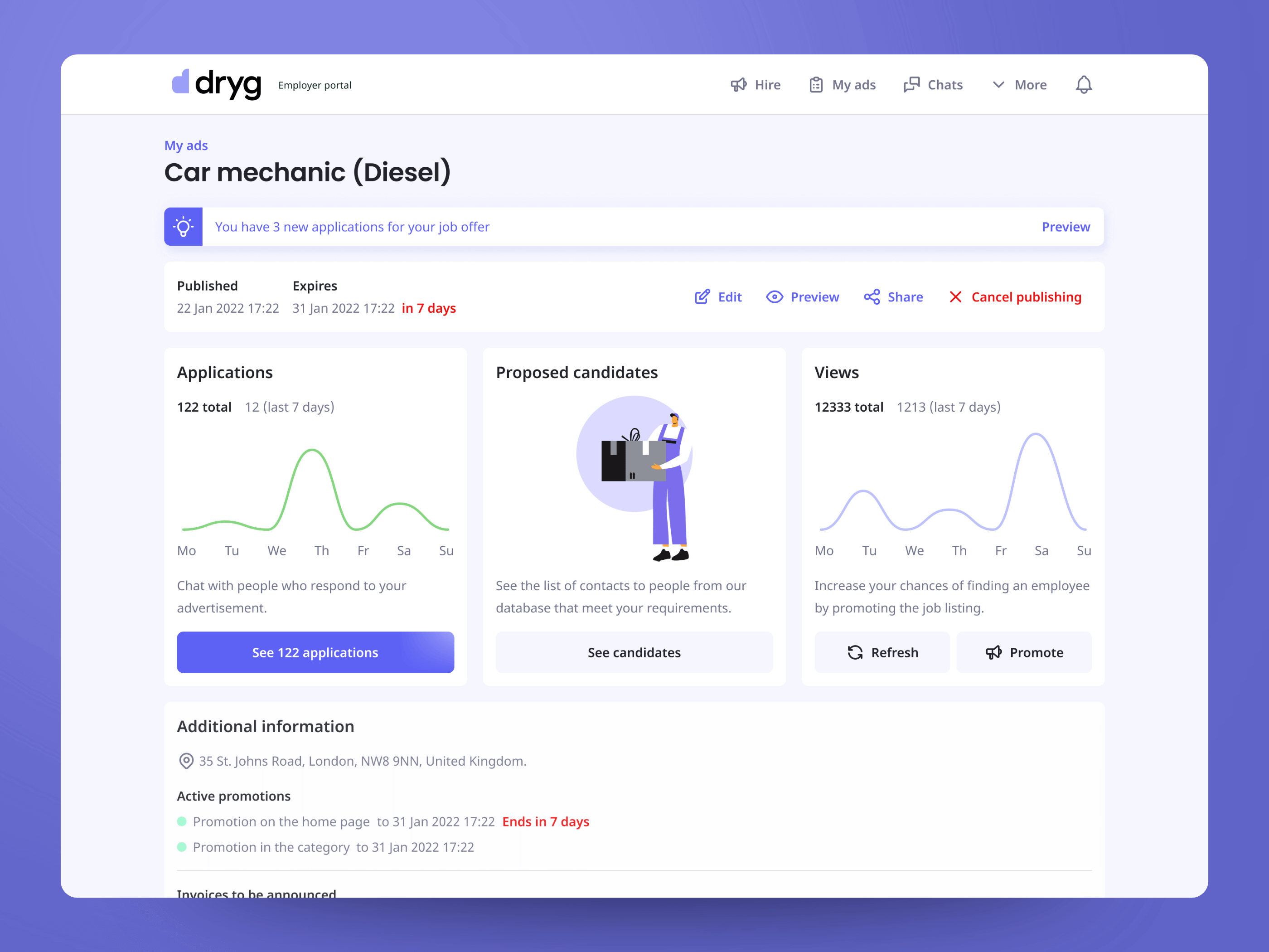 Dryg employer ATS view