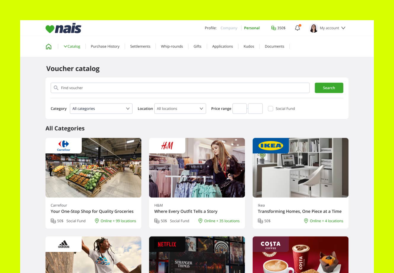 Redesigned marketplace list view
