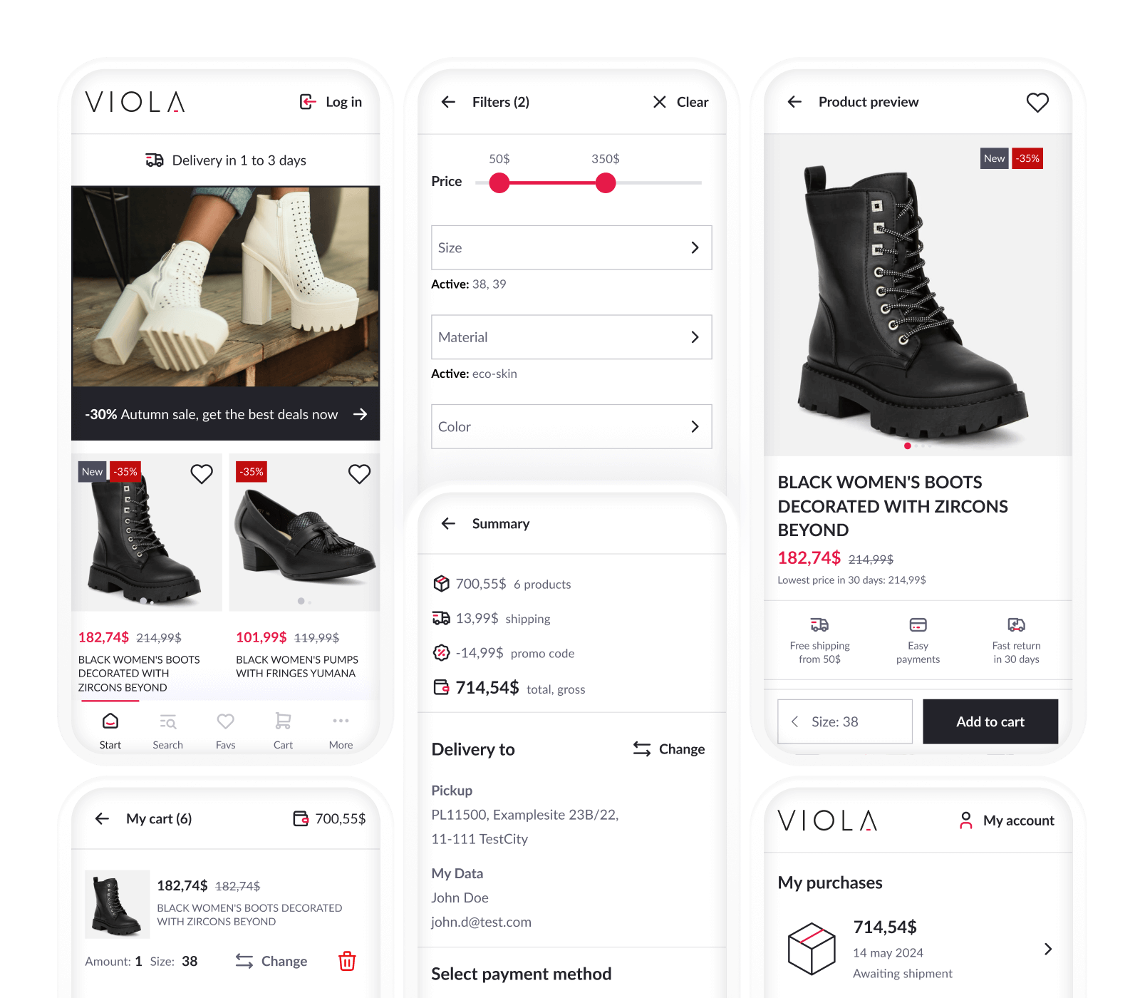 E-commerce app for a shoe retailer