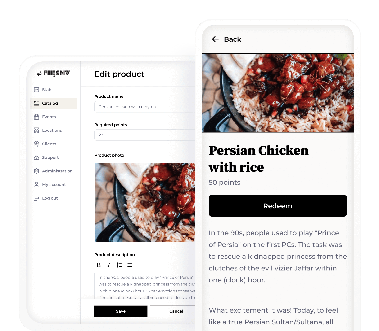 Customer loyalty application & CMS