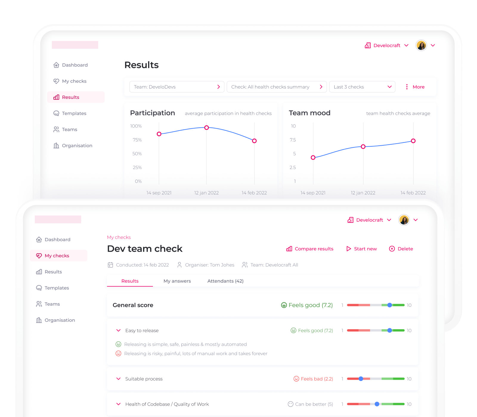 Employee satisfaction measuring webapp